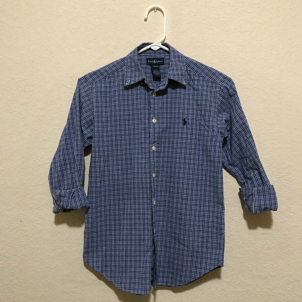 Plaid Collard Long Sleeve Button Down Shirt Top